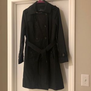 London Fog Double Breasted Trench Coat w Removable Hood
